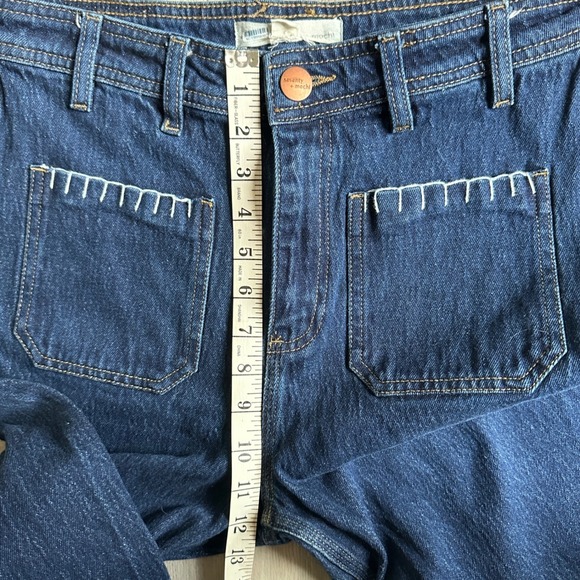 Anthropologie Seventy Mochi Patched Pocket Mabel Jean Womens 30 Wide Leg Boho - Picture 7 of 9